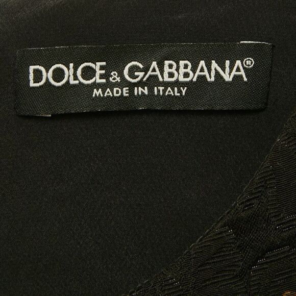 Dolce & Gabbana Black Crest Printed Cotton Jacquard Mini Dress M - Picture 4 of 5